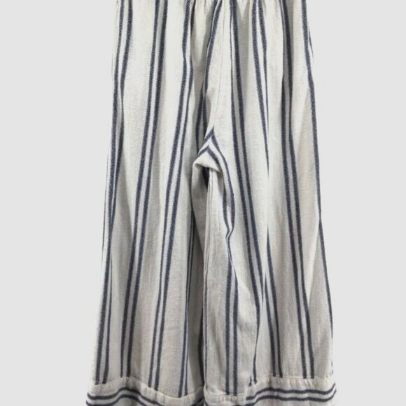 Mango Casual White Blue Striped Wide Leg Pants XS - Picture 2 of 4